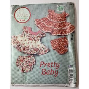 McCall's K198 Pretty Baby Ellie Mae Designs Baby Dress & Panties Sm - XXL vn